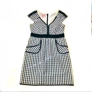 Phoebe Couture Gingham Zipper Detail Dress Size 12